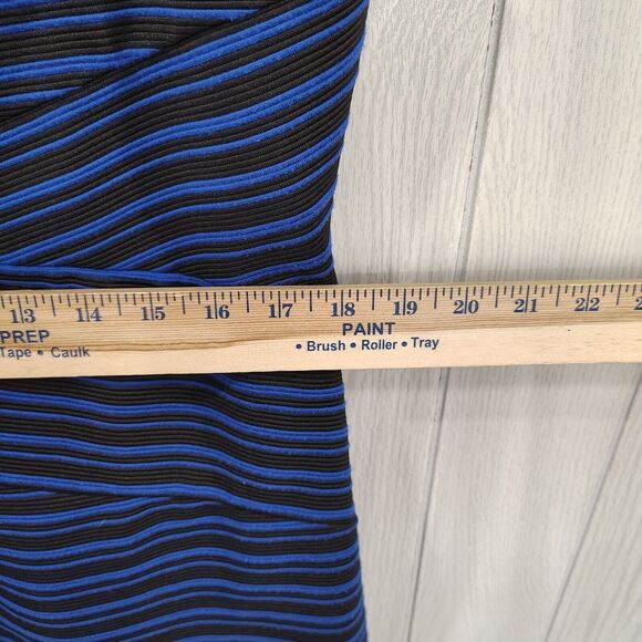 Dana Buchman Blue And Black Striped Sleeveless Sheath Dress Size 16 - Picture 11 of 11